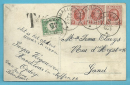 192 Op Kaart Stempel MALDEREN  ,getaxeerd (taxe) TX26 Stempel GENT - Lettres & Documents