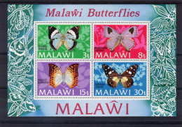 Malawi 1973, Butterflies, 4va In Block - Malawi (1964-...)