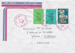 Algérie -1980- Lettre  BLIDA R.P  Pour CHATOU--78 (France)-Beaux Timbres Sur Lettre --beaux Cachets  Rouges - Argelia (1962-...)