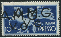 AMG.VG. - Espresso Lire 10 Doppia Soprastampa Di Cui Una A Sinistra - Ungebraucht