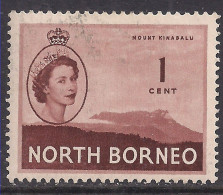 North Borneo 1954 QE2 1c Mount Kinabalu Used SG 372 ( L263 ) - Borneo Del Nord (...-1963)