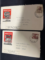 20-2-2024 (4 X 44) Australia Cover X 2 - 1950's (with Slogan Advertising) - Briefe U. Dokumente