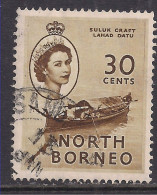 North Borneo 1954 QE2 30c Suluk Craft Used SG 381 ( K1155 ) - Nordborneo (...-1963)