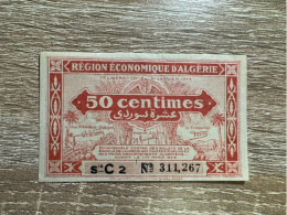 Algeria ，50 Centimes = 10 Surdi ，1944 ，pick 97，EF Condition - Argelia