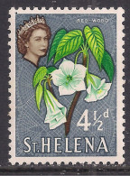 St Helena 1953 QE2 4 1/2d Red Wood  SG 180 MM ( L76 ) - Sint-Helena