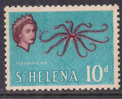 St Helena 1961 QE2 10d Feather Star Fish MM SG 183 ( A771 ) - Sint-Helena