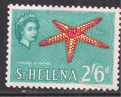 St Helena 1961 QE2 2/6d Star Fish MM SG 186 ( A29 ) - Saint Helena Island