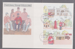 Australia 1980 National Stamp Week Min Sheet First Day Cover - Kingswood SA Cancellation - Brieven En Documenten
