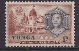 Tonga 1953 QE2 1d Royal Palace MM SG 101 ( E1001 ) - Tonga (...-1970)