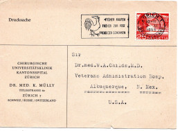 75065 - Schweiz - 1955 - 25Rp Landschaft A DrucksKte ZUERICH - ... -> Albuquerque, NM (USA) - Cartas & Documentos