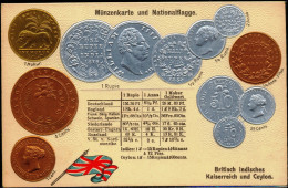 COIN CARDS-EMBOSSED METALLIC COLORS-BRITISH INDIA- SCARCE-CC-03 - Coins (pictures)