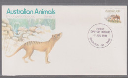 Australia 1981  - Tasmanian Tiger First Day Cover - Brighton SA Cancellation - Briefe U. Dokumente