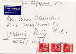 75089 - Bund - 1970 - 3@30Pfg Brandenburger Tor A LpBf SAARBRUECKEN  -> Drexel Hill, PA (USA) - Covers & Documents