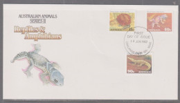 Australia 1982 - Reptiles First Day Cover - Oaklands Park SA Cancellation - Cartas & Documentos