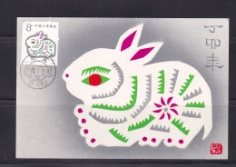 China Chine 1987 Rabbit Year Card - Maximum Cards