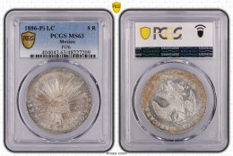 Mexico Second Republic 8 Reales 1886 Pi LC San Luis Potosi Mint PCGS MS 63 !! - Mexique