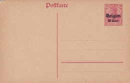 Pofttarte Occupation Deutches Reich Surcharge Belgien 10 Cent - Storia Postale
