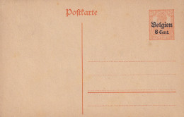 Pofttarte Occupation Deutches Reich Surcharge Belgien 8 Cent - Lettres & Documents