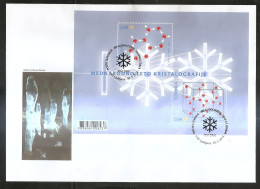 SLOVENIA 2014,YEAR OF  CRYSTALLOGRAPHY,BLOCK,SNOWFLAKE CRYSTAL,FDC - Minerals