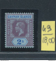 1912 CAYMAN ISLANDS, Stanley Gibbons N. 49 - 2 Scellini Purple And Bright Blue - Giorgio V - MNH** - Other & Unclassified