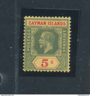 1912 CAYMAN ISLANDS, Stanley Gibbons N. 51 - 5 Scellini Green And Red Yellow - Giorgio V - MNH** - Andere & Zonder Classificatie