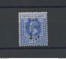1917 CAYMAN ISLANDS, Stanley Gibbons N. 53 - 1 ½ D. On 2 ½ D Deep Blue - War Stamp Overprint- Giorgio V - MNH** - Sonstige & Ohne Zuordnung