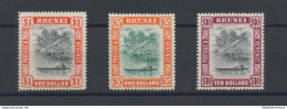 1947 BRUNEI - Stanley Gibbons N. 90-91-92 - 1 $ - 5 $ - 10 $ - 3 Alti Valori - MNH** - Andere & Zonder Classificatie