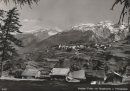 CH 7404 DOMLESCHG - VEULDEN / FELDIS GR, Blick über Den Ort, Bahnpost Rätische Bahn, 1961, Kl. Klebereste - Feldis/Veulden