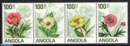 Angola 2011 Peonies 4v, Mint NH, Nature - Flowers & Plants - Angola