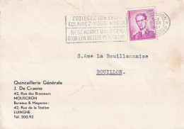 1964 Quincaillerie J De Craene Mouscron Protegez Vos Yeux Eclairez Vous Mieux Bouillon - Storia Postale