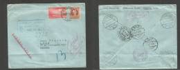 CUBA. 1936 (12 Mayo) Habana - Polonia, Lodz (25 May) Via Miami - NY - Poznan. Sobre Certificado Via Aerea Tarifa 23c. Bo - Otros & Sin Clasificación