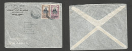 ETHIOPIA. 1947 (15 March) Addis Abeba - Switzerland, Bern. Comercial Multifkd Airmail Env. 110c Rate, Tied Cds. Fine. - Ethiopia
