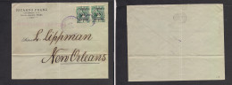 GUATEMALA. 1904 (16 March) GPO - USA, New Orleans Via Puerto Baus. NO Cachet. Multifkd Ovptd Issue Envelope. - Guatemala