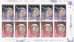 KOREA NORTH 1988 25th Anniversary Of Gagarin And Valentina Tereshkova Vostok Sheetlet Of 10 Stamps Printed 4000 Units - Korea (Nord-)