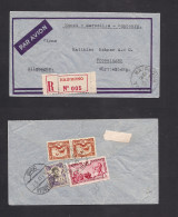 INDOCHINA. 1939 (10 Jan) Haipbong - Germany, Trossingen, Wurttemberg (30 Jan) Air Registered Reverse Multifkd Env. - Otros - Asia