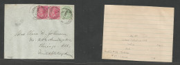 INDIA. 1902 (14 May) Metturalaiyam - USA, Chicago. Multifkd Envelope Front, Cds At 2 1/2a Rate. Fine Town Overseas Origi - Otros & Sin Clasificación