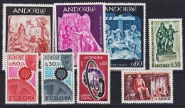 Andorre Française 1967 Année Complète 25 % Neuf ** TB MNH Sin Charnela Cote 44.4 - Annate Complete