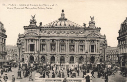 FRANCE - Paris - Opéra Et Station Du Métro - Animé - Carte Postale Ancienne - Autres Monuments, édifices
