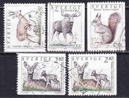1992. Sweden. European Wildlife. Used. Mi. Nr. 1700-03 + Var. - Gebraucht