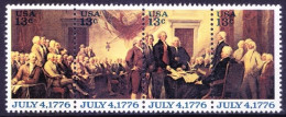 USA 1976 MNH 4v Strip, American Bicentennial Declaration Of Independence - Unabhängigkeit USA