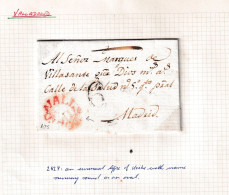 1817. Valladolid A Madrid. Marca En Rojo Y Porteo 6 Cuartos. Bonito Ejemplar. - ...-1850 Prephilately