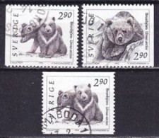 1993. Sweden. Brown Bear (Ursus Arctos). Used. Mi. Nr. 1756-57 + Var. - Gebraucht