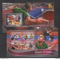 Tg209 2016 Togo Sport Art Table Tennis Ping Pong Kb+Bl Mnh - Tennis Tavolo