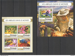 St013 2016 Guinea Fauna Insects Bees Of The World Abeilles 1Kb+1Bl Mnh - Abeilles