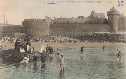 FRANCE - Saint Malo - Vue Générale Du Château Côté Nord Et La Plage - Animé - Carte Postale Ancienne - Saint Malo