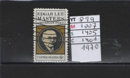 PRIX FIXE Obl 899 YT 1007 MIC 1405 SCO 1401 GIB Edgar Lee Masters 1970 Etats Unis 58A/13 - Usados