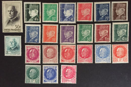 1941 /42  France - Marshal Pètain - 23 Stamps -21unused And Two Used - Mint Hinged - 1941-42 Pétain