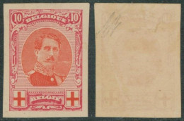 Croix-rouge - N°133 Non Dentelé / Ongetand + Variété : Balafre (V3). Rare ! - 1914-1915 Cruz Roja