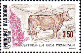 Andorre (F) Poste N** Yv:406 Mi:427 Natura La Vaca Pirenenca (Thème) - Vaches