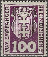 DANZIG 1921 Postage Due - 100pf. - Purple MH - Postage Due